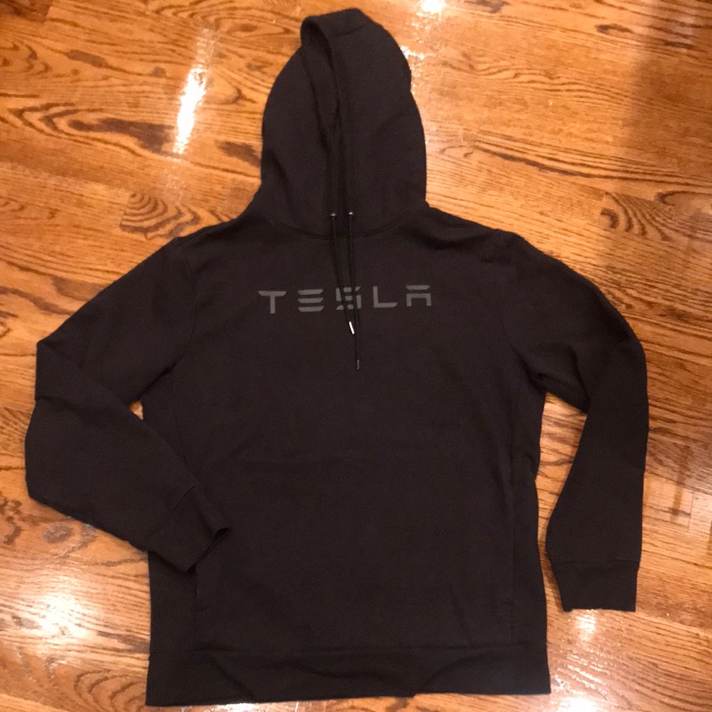 TESLA black hoodie sweatshirt size M Medium